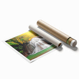 Extra large rolled print of Kentucky scenery with floral motifs in soft hues, ideal for classy bathroom wall art.