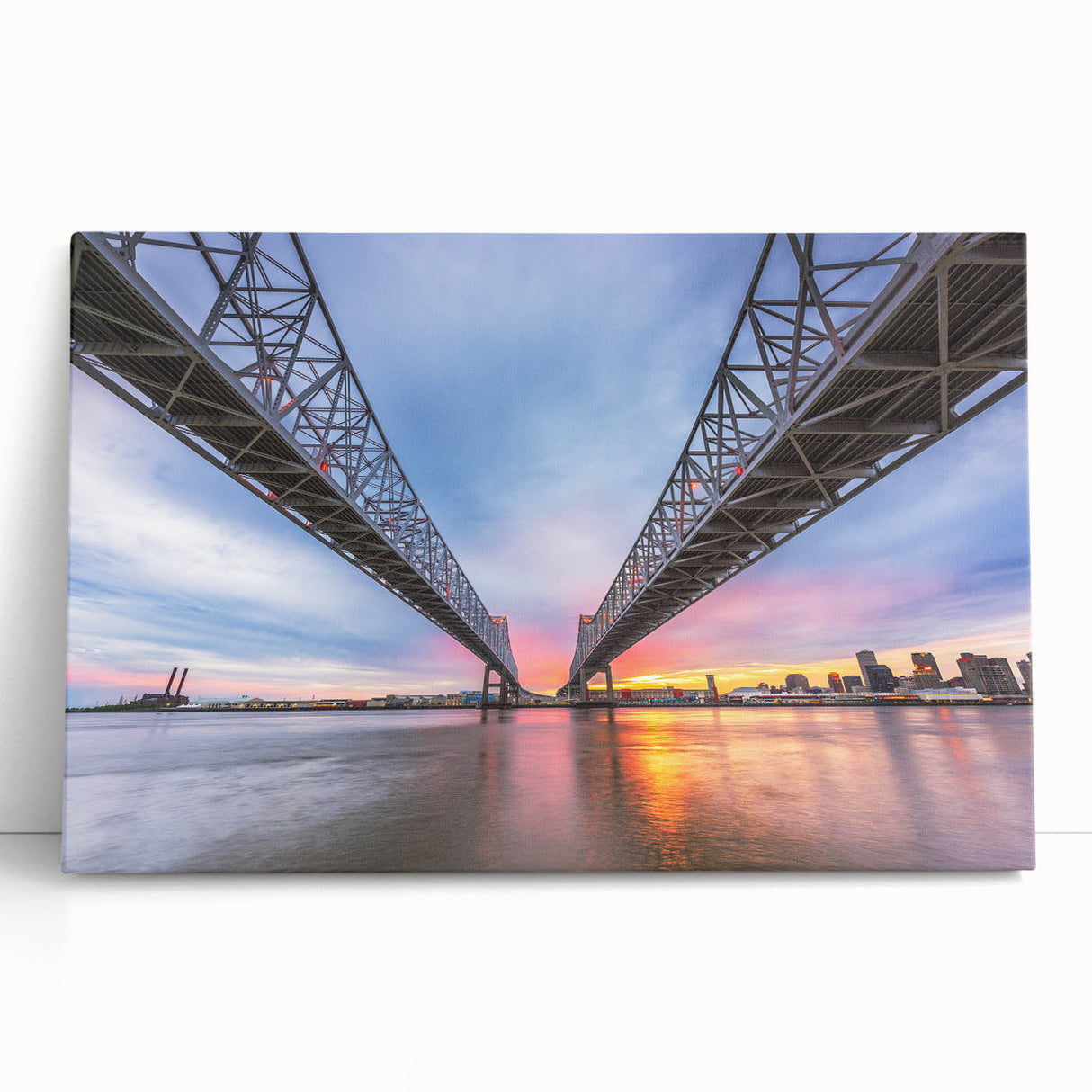 Black and white stretched canvas of New Orleans scenery, ideal for kitchen wall art or bedroom decor.