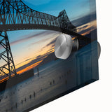 Mid-century modernist large abstract art print of Louisiana scenery in vibrant colors on acrylic glass.