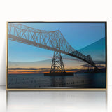 Large art print of a Louisiana landscape in muted green and blue tones on framed acrylic, ideal for modern art wall decor.