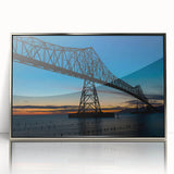 Mid-century modernist art depicting a Louisiana landscape in muted earth tones, framed acrylic, ideal for nursery wall art.