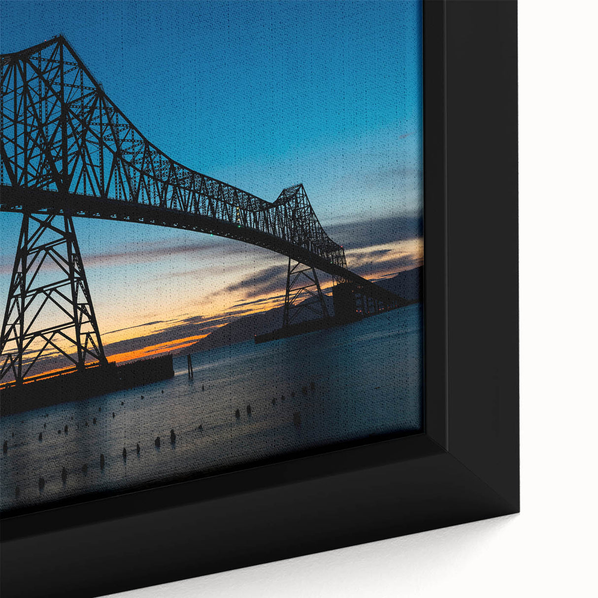 Textured black wall art featuring a colorful Louisiana landscape on framed canvas, ideal for living room decor.