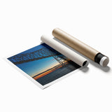 Extra large rolled print of a Louisiana bayou scene in soft green and blue hues, ideal for classy bathroom wall art.