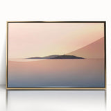 Large art print of a Maine landscape in muted earth tones on a framed acrylic, suitable for modern art wall decor.