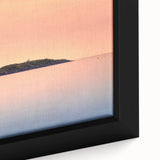 Extra large framed canvas featuring a textured depiction of Maine scenery in black with colorful art accents.