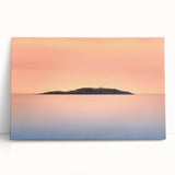 Black and white photograph of Maine coastline on stretched canvas, suitable for kitchen wall art or bedroom décor.
