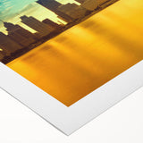 Art deco poster of Detroit skyline in monochrome shades on rolled canvas, suitable for dining room wall art.