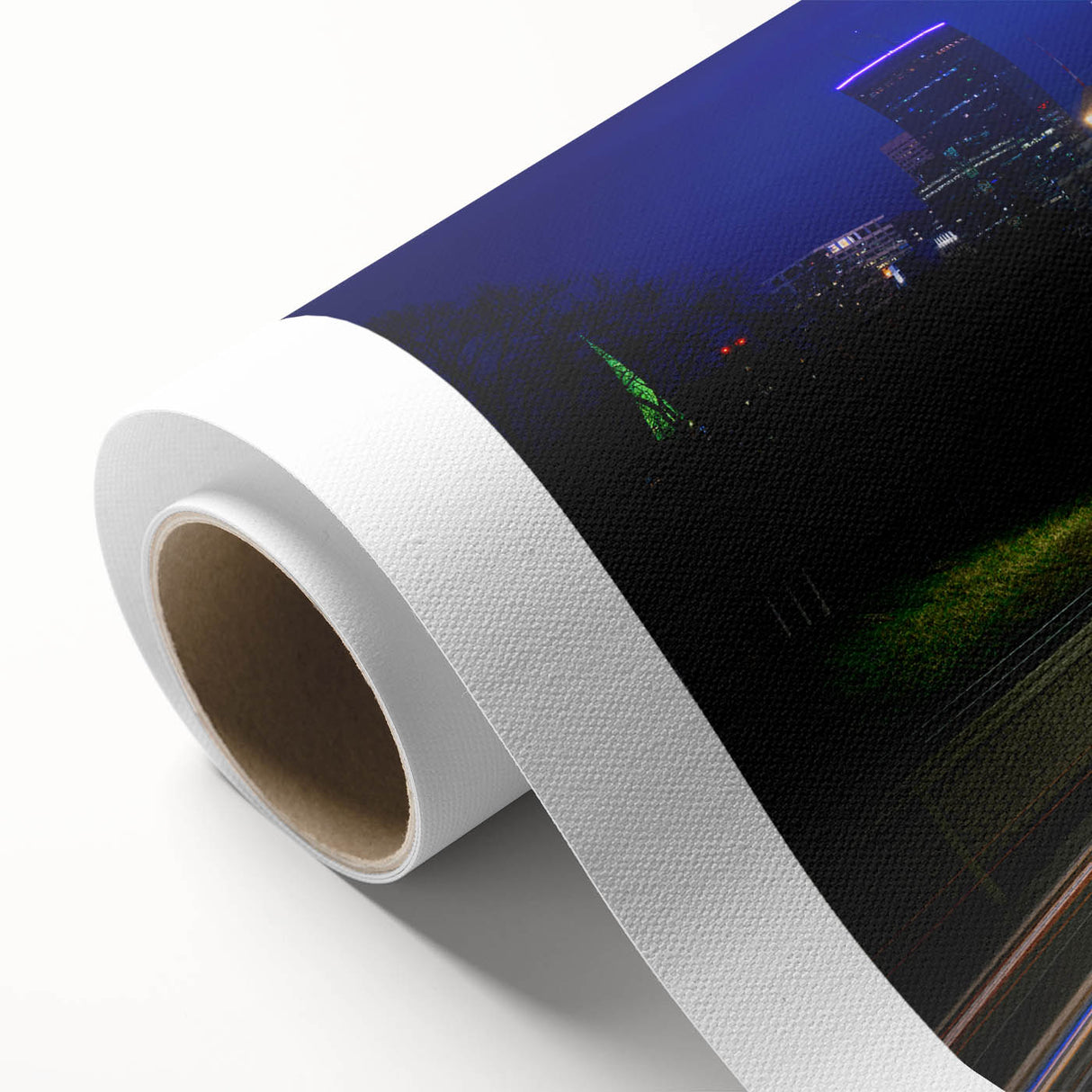Art Deco poster of Minneapolis skyline in pastel shades on rolled canvas, ideal for nursery wall art.