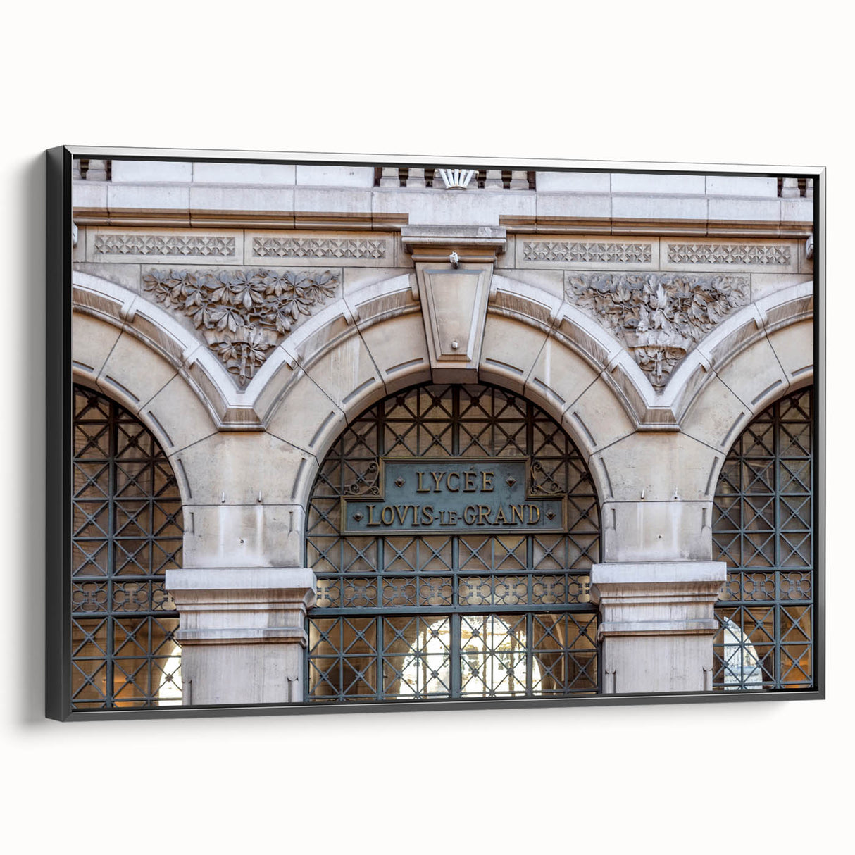 Black and white framed canvas of St. Louis skyline, ideal for bedroom wall decor.