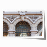 Rolled print of St. Louis skyline featuring muted earth tones, ideal for art wall dining room decor.