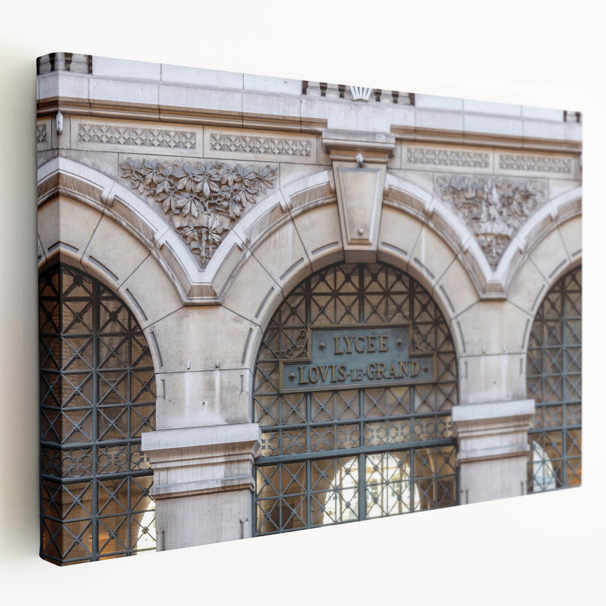 Stretched canvas depicting the St. Louis skyline in muted evening colors, ideal for kitchen wall art.