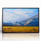 Large abstract wall art depicting Montana scenery in muted earth tones on a framed acrylic, ideal for modern art wall decor.