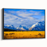 Black and white landscape art painting of Montana scenery on framed canvas, ideal for bedroom wall decor.