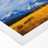 Art deco poster featuring a serene Montana landscape with soft pastel colors on rolled canvas.