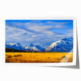Extra large rolled print of Montana scenery with vibrant green and blue tones, suitable for art wall dining room.