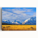 Black and white photograph of Montana scenery on large stretched canvas, ideal for kitchen wall art.