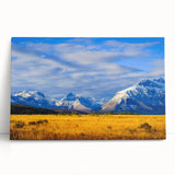 Black and white stretched canvas featuring a serene Montana landscape, ideal for kitchen wall art or bedroom ambiance.