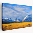 Scenic Montana landscape on large stretched canvas, featuring muted earth tones, ideal for kitchen wall art.