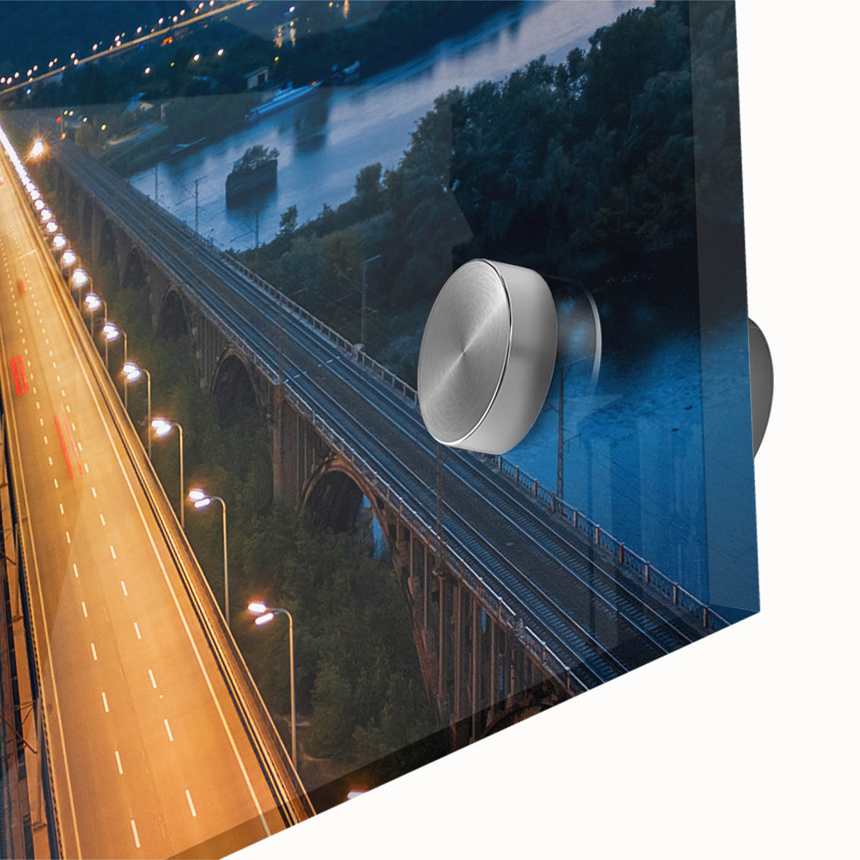 Large abstract wall art depicting a New Jersey scenery in muted earth tones on acrylic glass.
