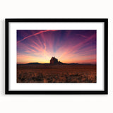 Extra large abstract art print featuring textured, colorful scenery of New Mexico on a black framed canvas.