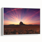 Vintage poster art of a New Mexico landscape on framed canvas, featuring vibrant colorful art, ideal for living room decor.