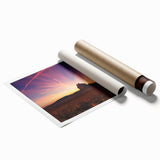 Extra large rolled print featuring New Mexico scenery with muted earth tones, ideal for classy bathroom wall art.