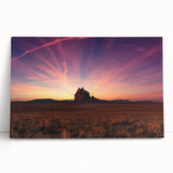 Black and white photograph of a New Mexico landscape on stretched canvas.