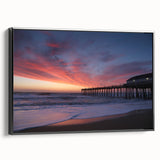 Black and white framed canvas featuring a vintage Outer Banks landscape, ideal for bedroom wall decor.