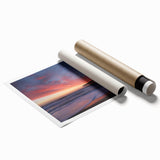 Extra large rolled print of Outer Banks scenery with muted blue and beige tones, ideal for classy bathroom wall art.