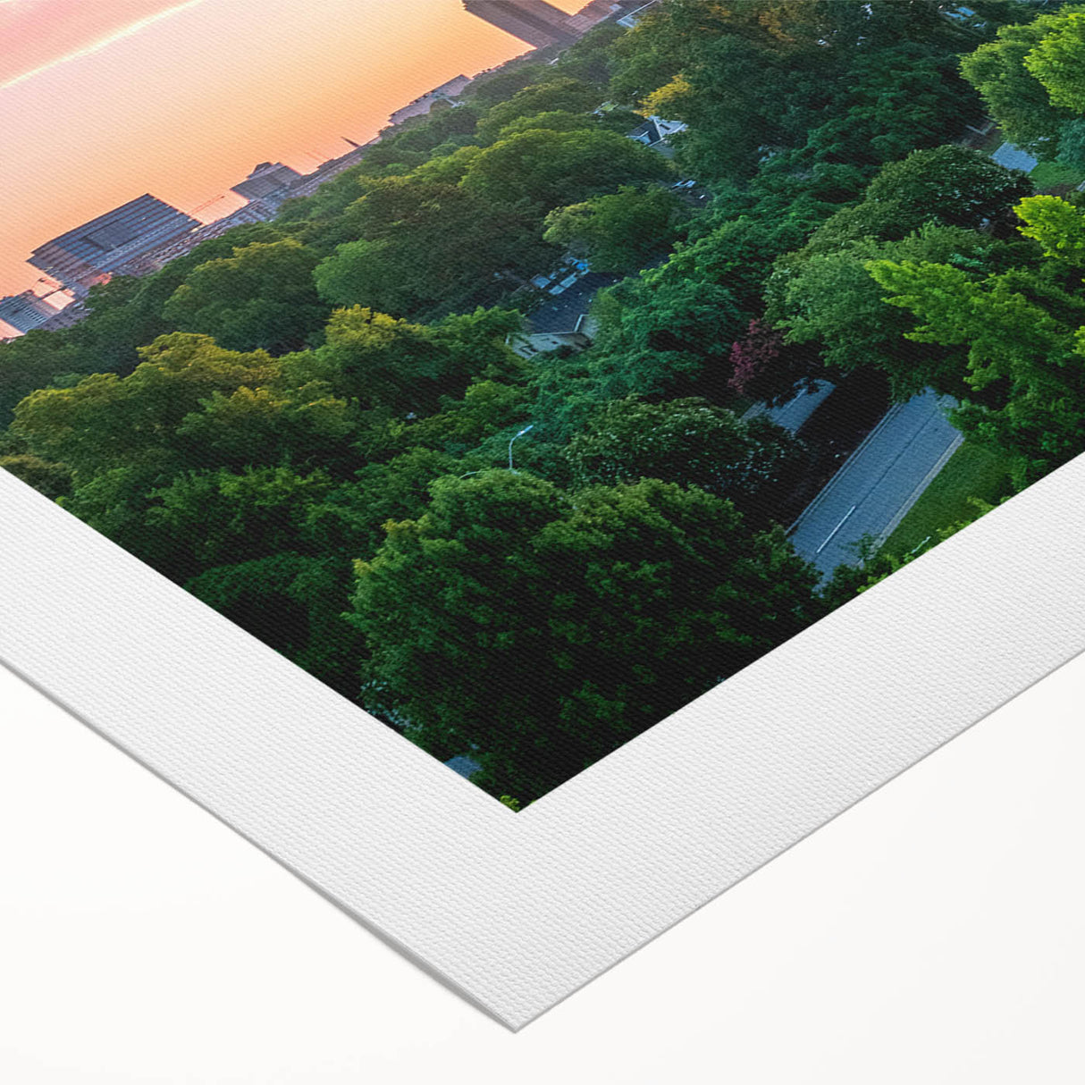 Art deco poster of Raleigh skyline in muted gray tones on rolled canvas, suitable for dining room wall art.