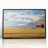 Large abstract wall art of North Dakota scenery in black and white, framed acrylic, ideal for modern art wall decor.