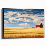 Black and white landscape art of North Dakota on a framed canvas, ideal for bedroom wall decor.
