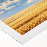 Art deco poster of North Dakota scenery in muted earth tones on a rolled canvas, suitable for dining room decor.