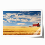 Rolled print of North Dakota landscape with muted earth tones, ideal for art wall dining room.