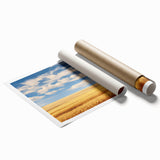 Extra large rolled print of North Dakota scenery with vibrant floral elements, ideal for classy bathroom wall art.