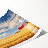 Extra large wall art featuring line art flowers in muted earth tones on a rolled canvas.