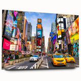 Acrylic print of large abstract Manhattan skyline in muted grayscale tones, suitable for bedroom or dining room art.