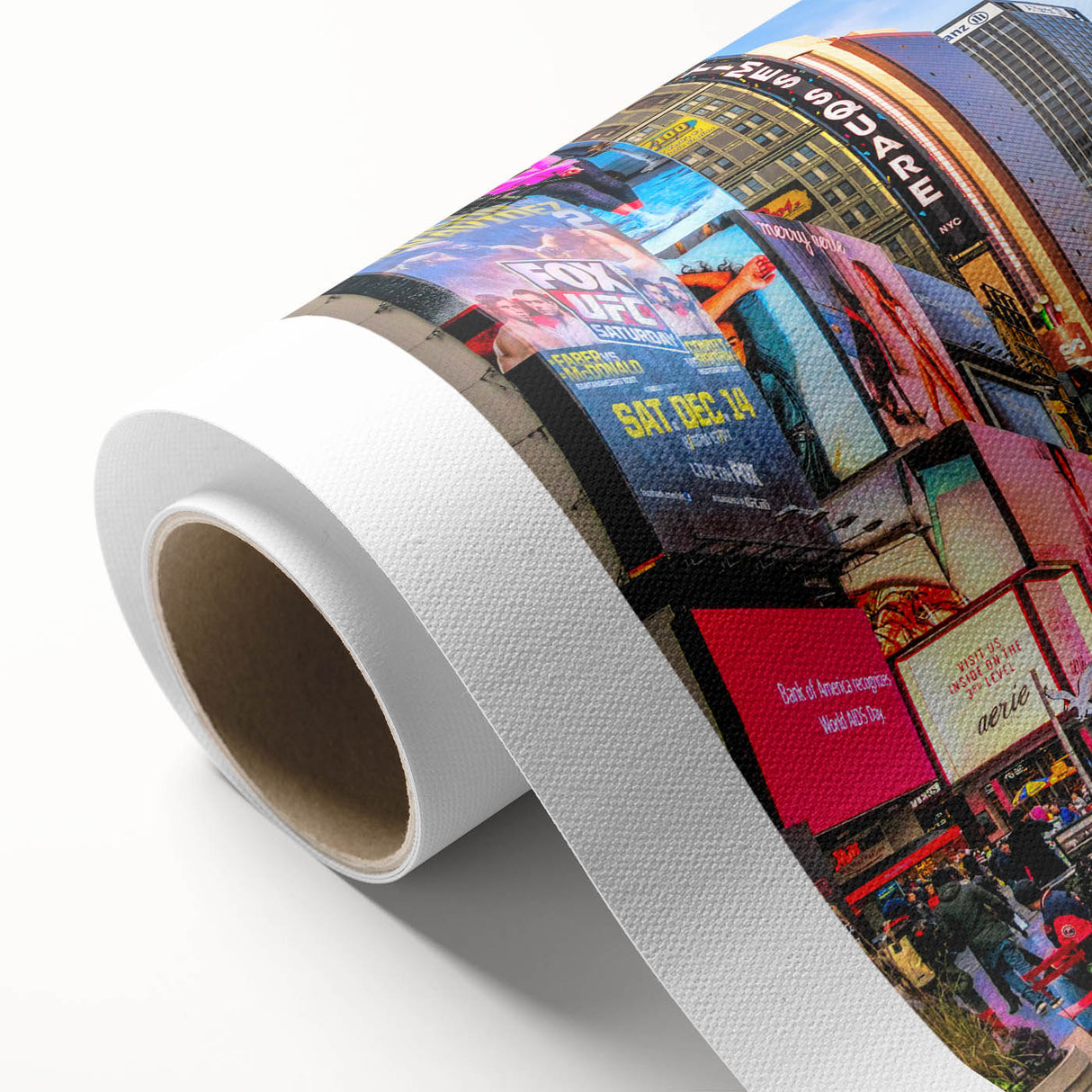 Art deco poster of Manhattan skyline in muted gray tones on rolled canvas, suitable for nursery wall art.