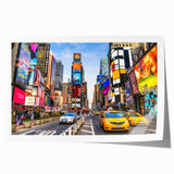 Extra large rolled canvas print of Manhattan skyline with muted gray and blue tones, ideal for art wall dining room.