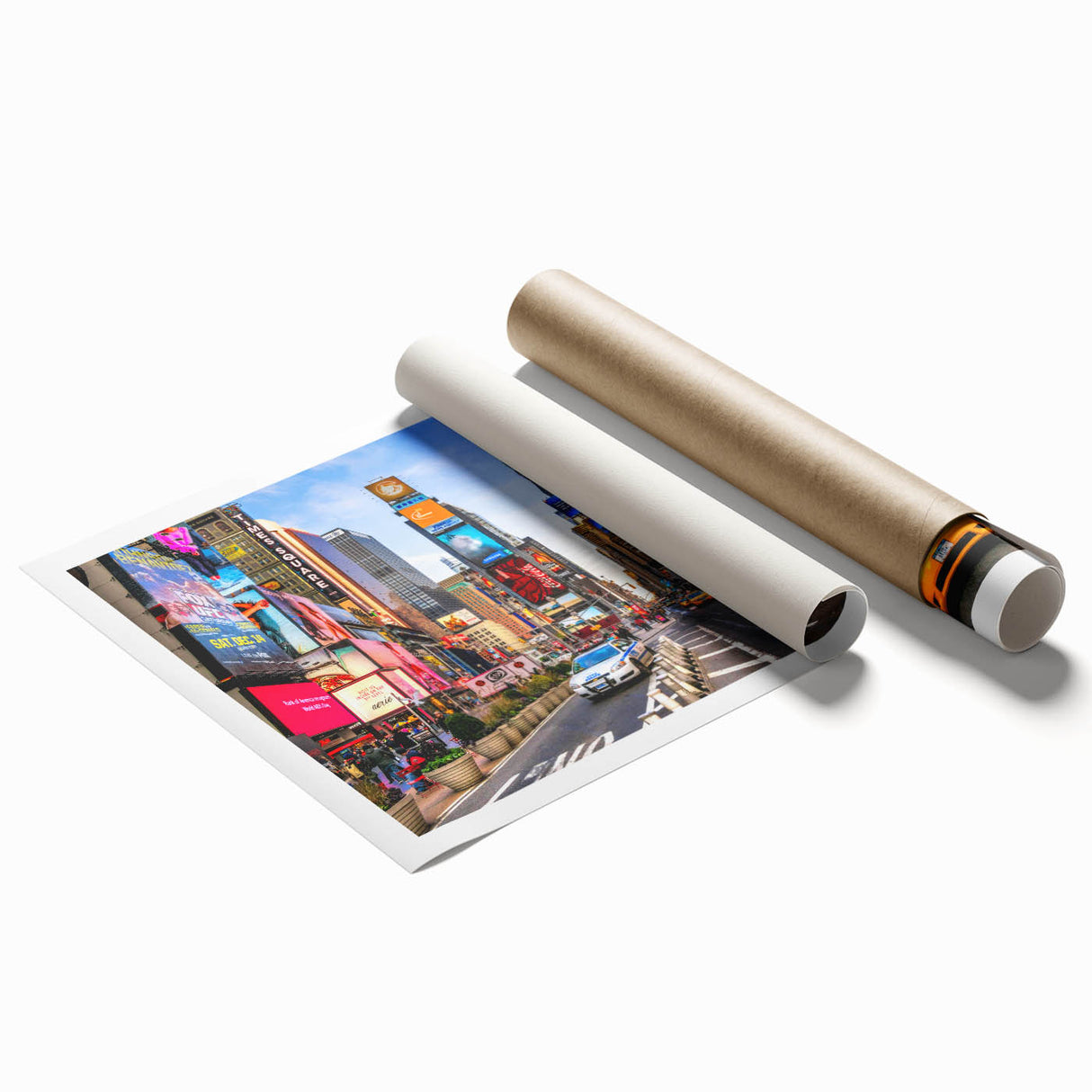 Extra large rolled print depicting Manhattan skyline in muted gray tones, suitable for classy bathroom wall art.