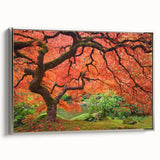 Landscape art painting of Portland, Oregon, featuring colorful sky on black framed canvas, ideal for living room decor.