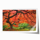 Extra large rolled print of Portland, Oregon scenery with vibrant floral designs, ideal for art wall dining room.