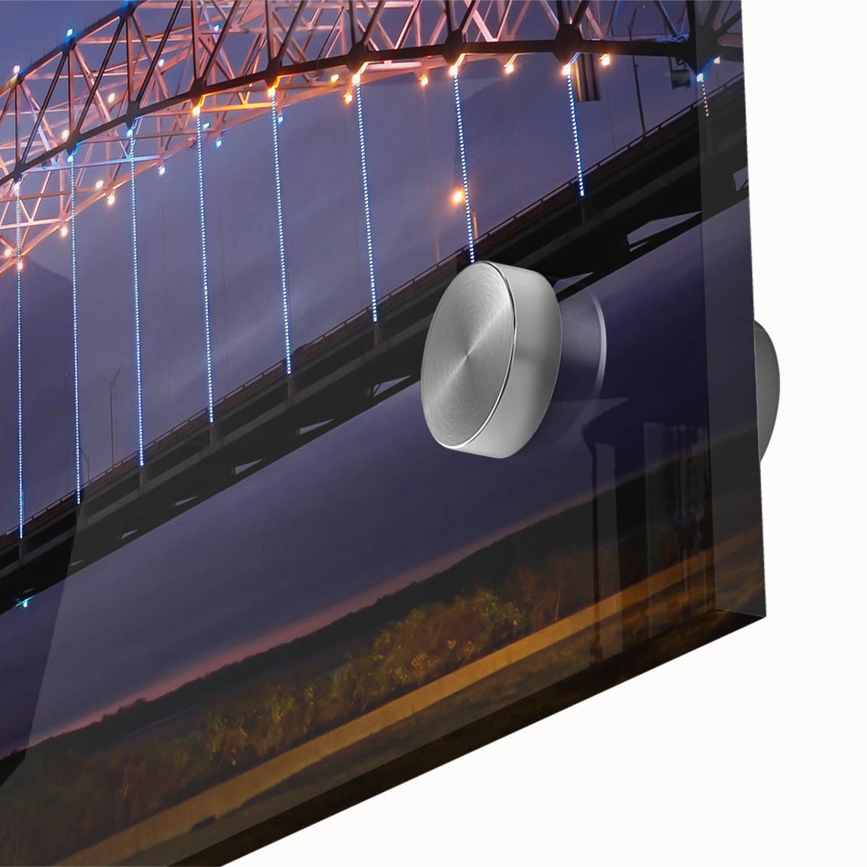 Large abstract wall art of Memphis scenery in muted earth tones on acrylic glass, suited for dining room ambiance.