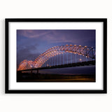 Colorful abstract art print of Memphis scenery in vibrant hues on a large framed canvas, suitable for living room decor.