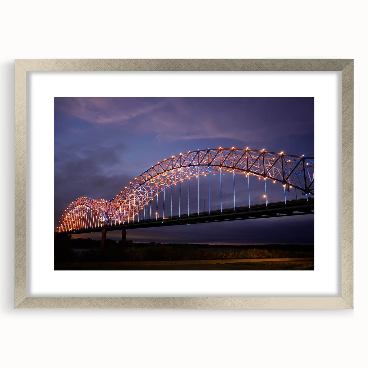 Textured abstract art print of Memphis landscape in silver frame, featuring muted earth tones, ideal for bedroom art.