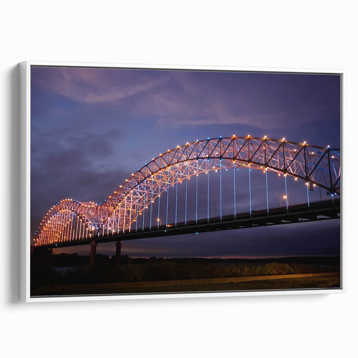 Vintage poster art of Memphis, Tennessee in colorful hues on a large framed canvas, ideal for living room decor.