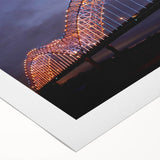 Art deco poster of Memphis skyline in muted gold and blue tones on rolled canvas, ideal for dining room wall art.