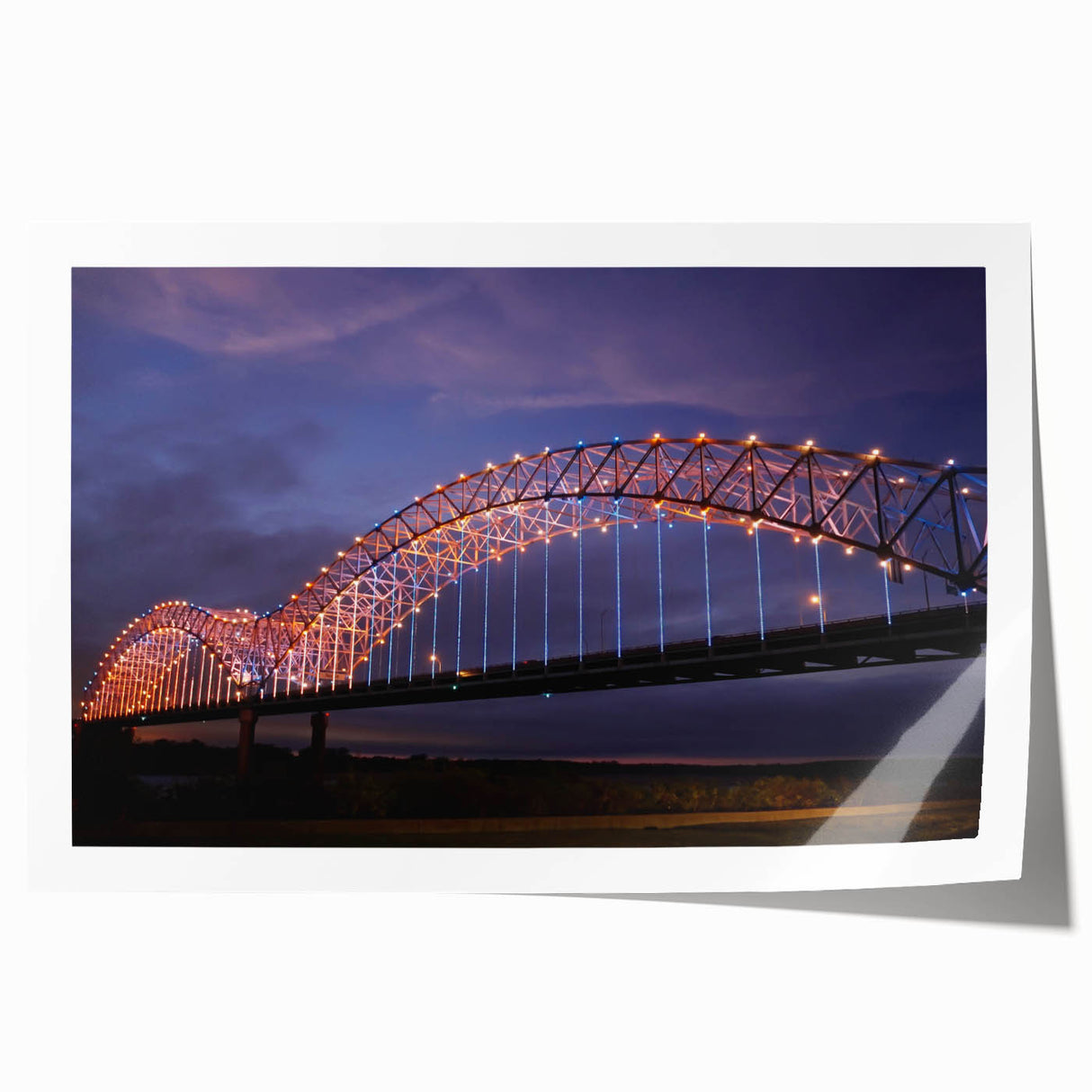 Extra large rolled print of Memphis skyline with pastel shades on canvas, suitable for art wall dining room.