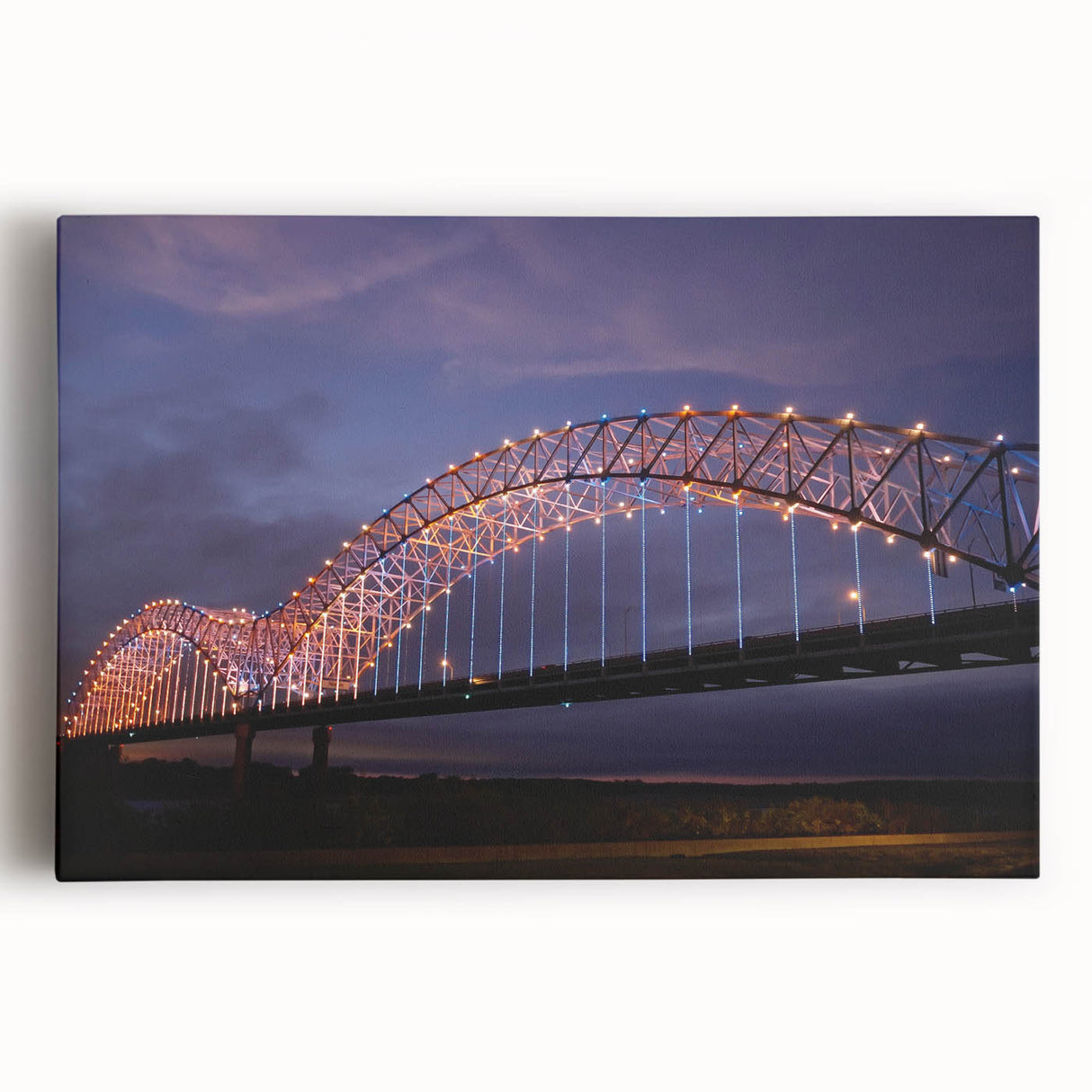 Black and white stretched canvas of Memphis skyline, ideal for kitchen wall art.