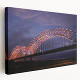 Large art depicting the Memphis, Tennessee skyline in muted earth tones on stretched canvas, suitable for kitchen wall decor.